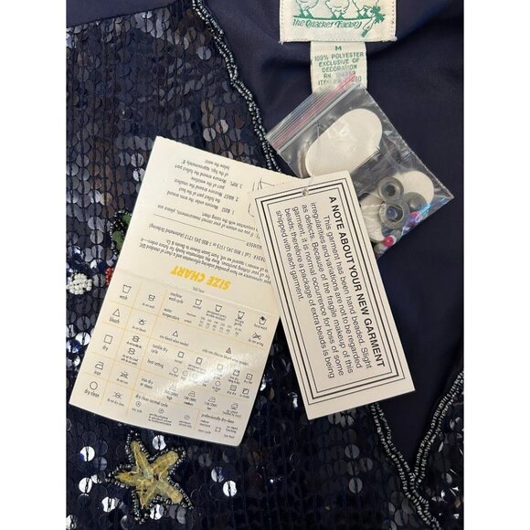 The Quacker Factory Size M Women's Sequin Snowman Christmas Holiday Vest - Picture 3 of 4